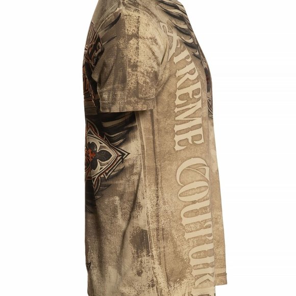 Camicia uomo Affliction nera premium ricamata con bottoni davanti Camicia uomo Affliction nera premium ricamata con bottoni davanti
